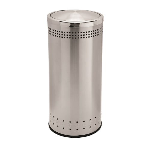 Commercial Zone Precision Series 15 Gallon Imprinted Waste Receptacle, Swivel Lid, Stainless Steel